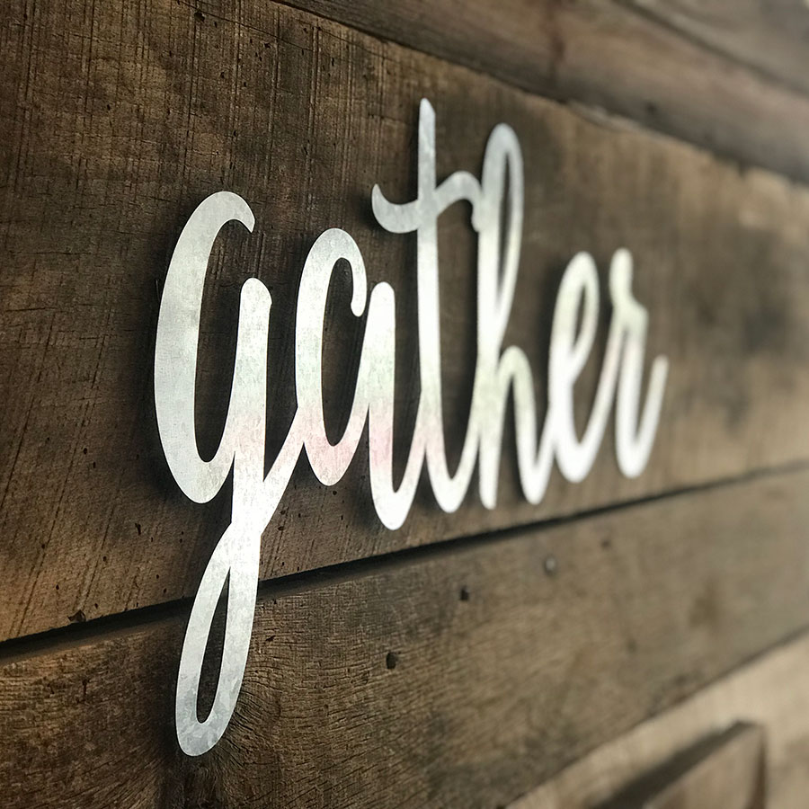 image of gather sign on wall